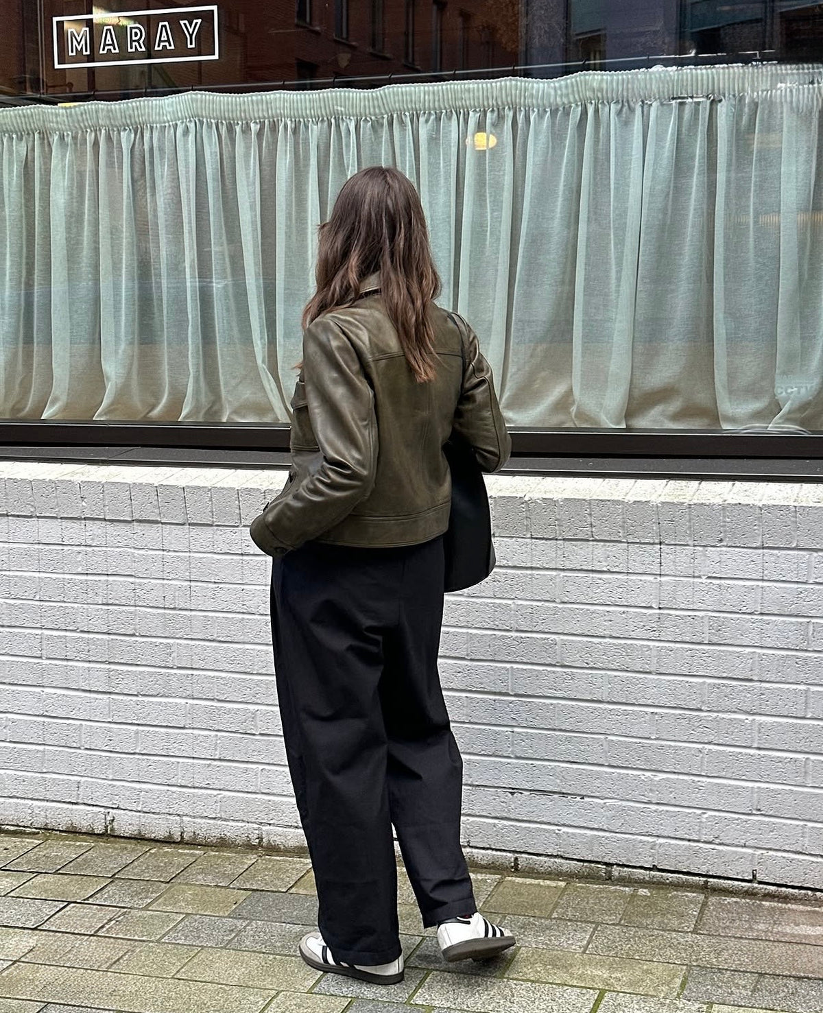 Maison 123 Leather Jacket, Size 38
