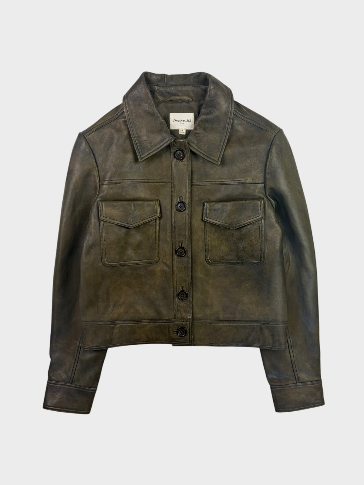 Maison 123 Leather Jacket, Size 38