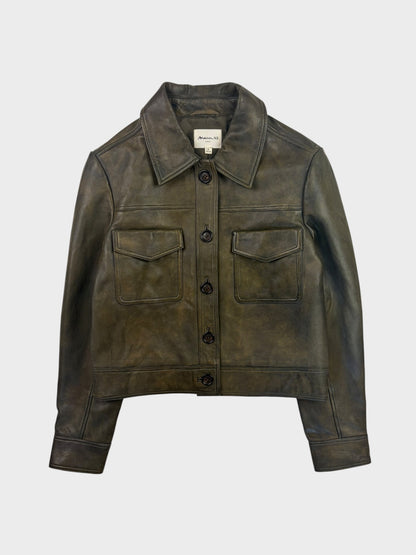 Maison 123 Leather Jacket, Size 38